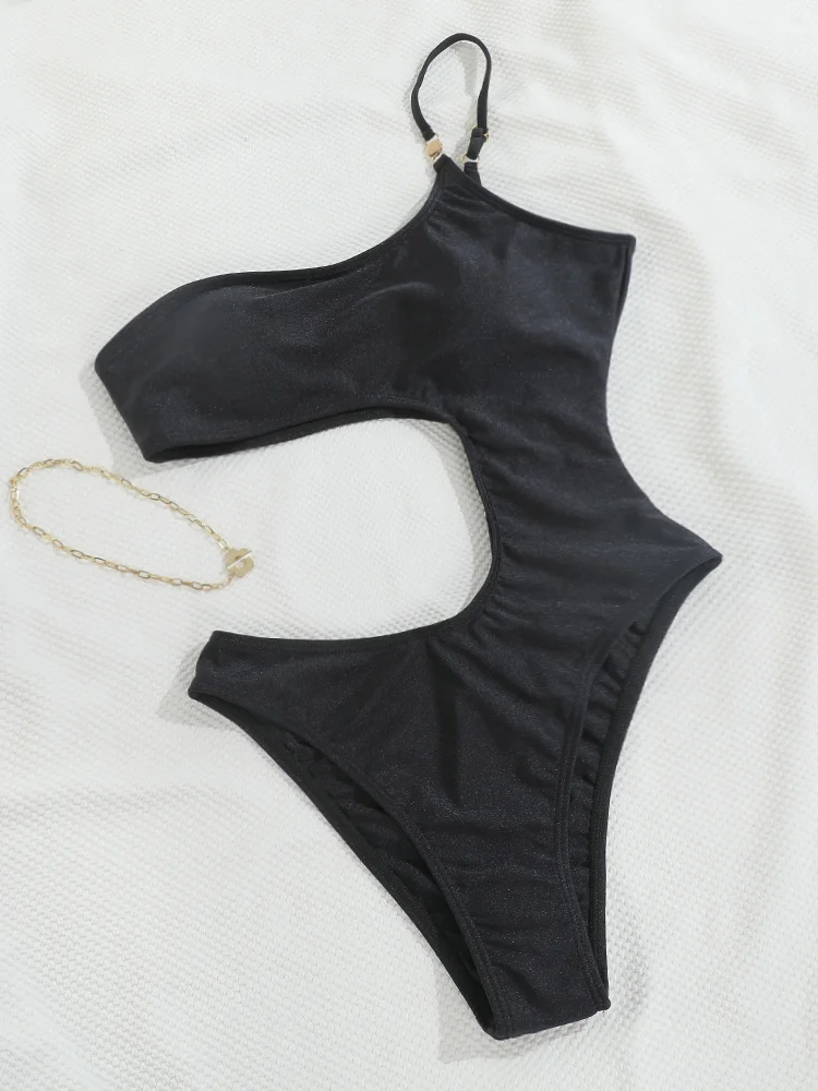 Cut Out Swimsuits Solid Color One Piece Swimsuit Women'S Swimwear 2023 Bathing Suits Sexy Beachwear Female Bodysuit New Swimsuit