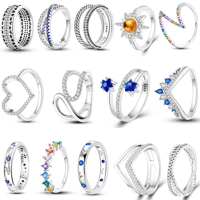 

925 Sterling Silve Rings For Women Wholesale Popular heart-shaped Rings For Women Jewelry Making Dorpshipping rings 2023 new