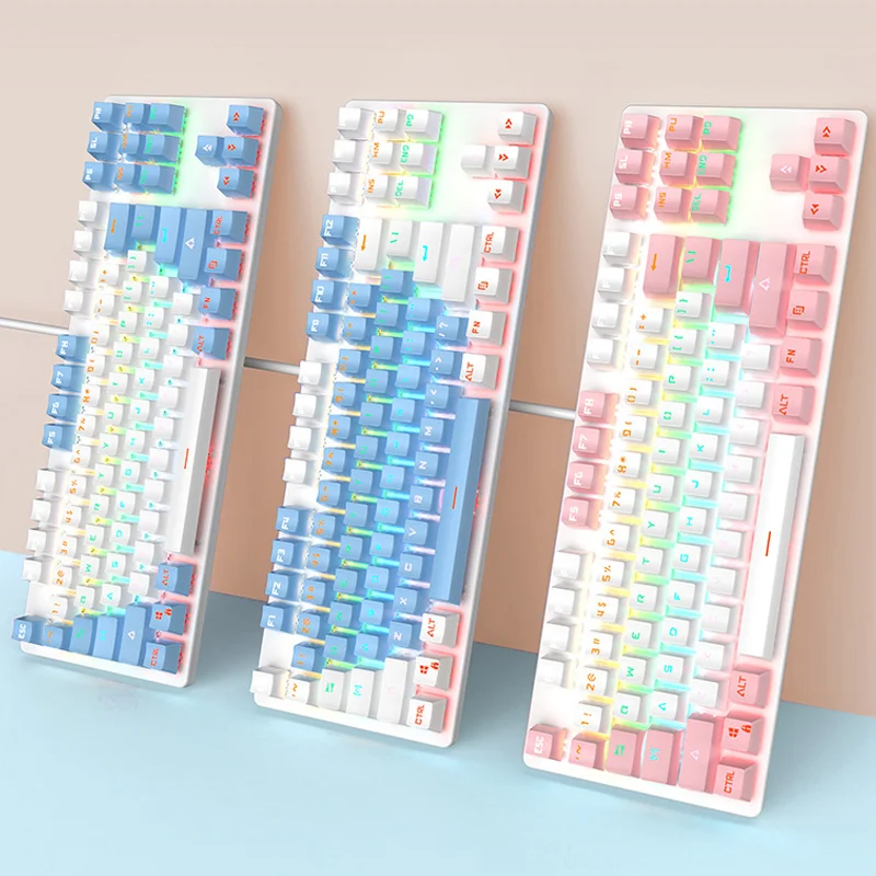 

Eweadn Tk915 Mechanical Keyboard 3 Mode 104 Keys Blue Axis Wired N-key Rollover Gamer Keyboards Christmas Gifts