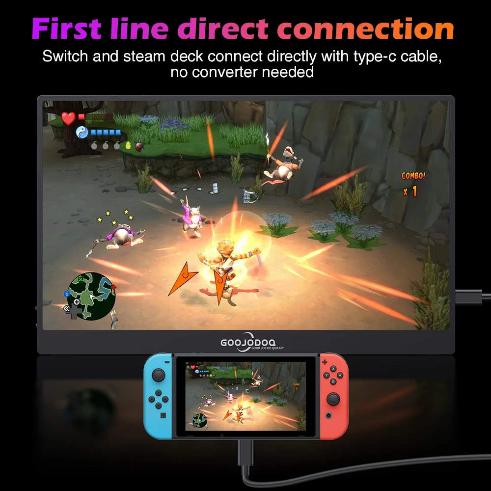 GOOJODOQ ޴ , 15.6 ġ FHD HDMI  , Ʈ PC   PS4 Xbox ġ HDR IPS  