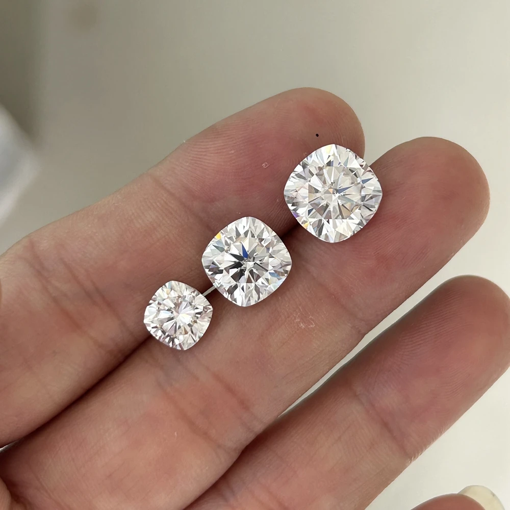 

GRA GH VVS1 5mm To 11mm Cushion Cut Moissanite White Lab Loose Gemstones
