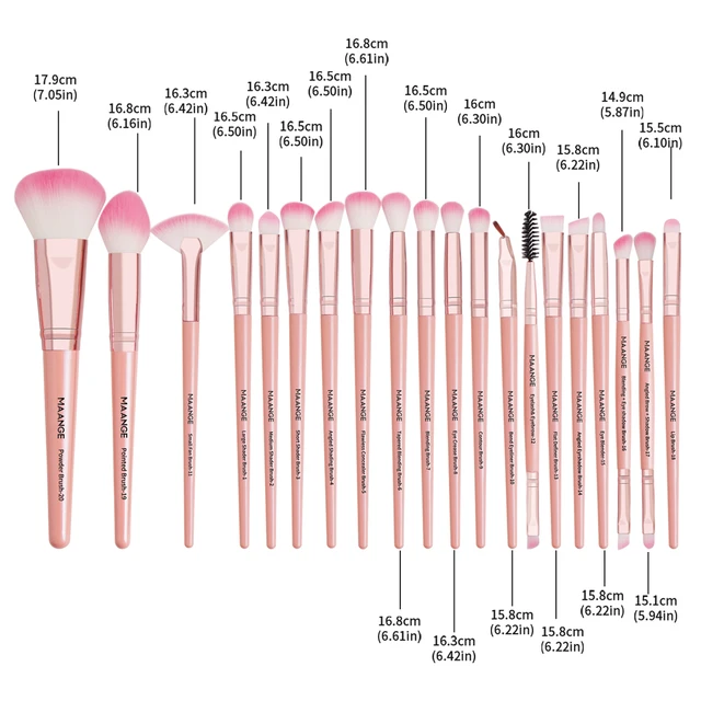 41887-5e3bc7.jpg MAANGE 27pcs Makeup Tools Kit 20pcs Foundation Contour Blush Brush Set with Triangle Powder Puff Makeup Remover Puff Travel Bag
