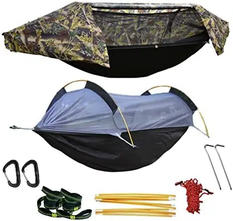 

Hammock with Mosquito Net and Rain Fly Cover 3 in 1 Camping Hammock Tent 440lbs Load Mosquito net for king size bed free shippin