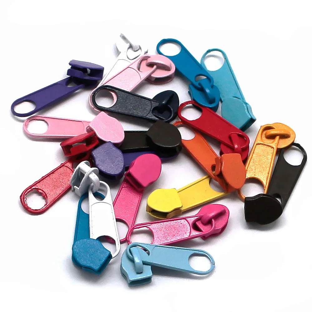 10 PCS/Lot Color 5# Nylon Zipper Slider Fashion Zipper Puller For DIY Handwork Bag Sewing Slider Tools zipper pullers zipper sliders zipper heads zipper accessories