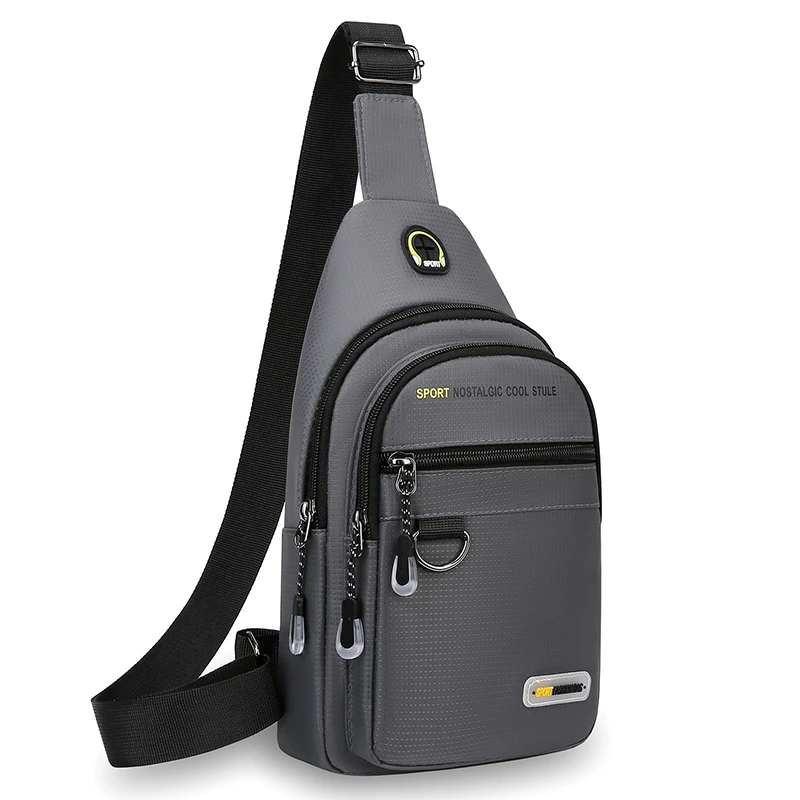 Men's chest bag - multifunctional multi compartment chest bag, durable nylon for outdoor travel, hiking and daily use, sports de