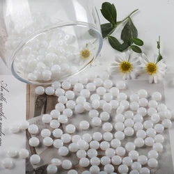 Vibrant Rainbow Glass Abacus Beads - 200pcs (White)