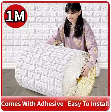 70cm*77cm 3D Brick Pattern Wall Sticker Self-Adhesive Panel Waterproof Living Room Wallpaper Home Decoration