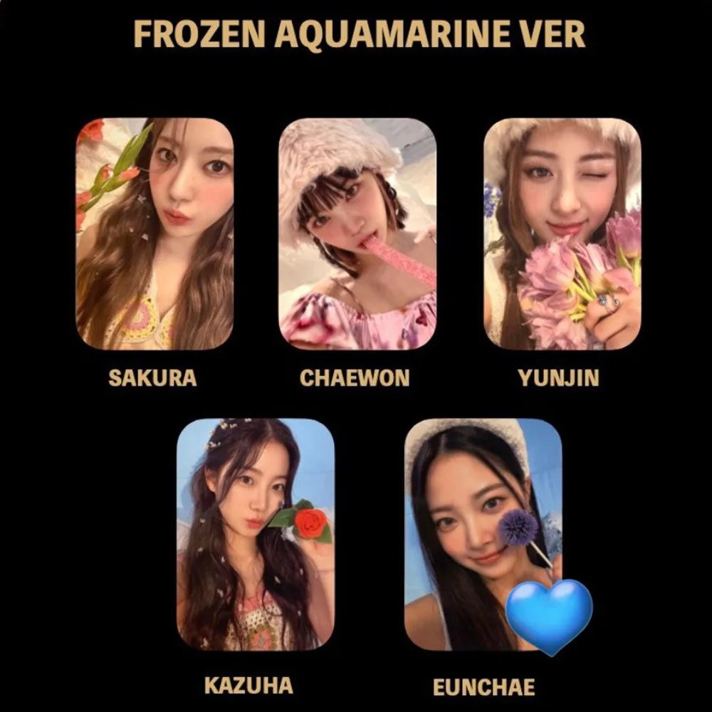 

KPOP 5PCS/SET LE SSERAFIM Photocard New Album FROZEN AQUAMARINE Photo Lomo Cards Postcard Fans Collection