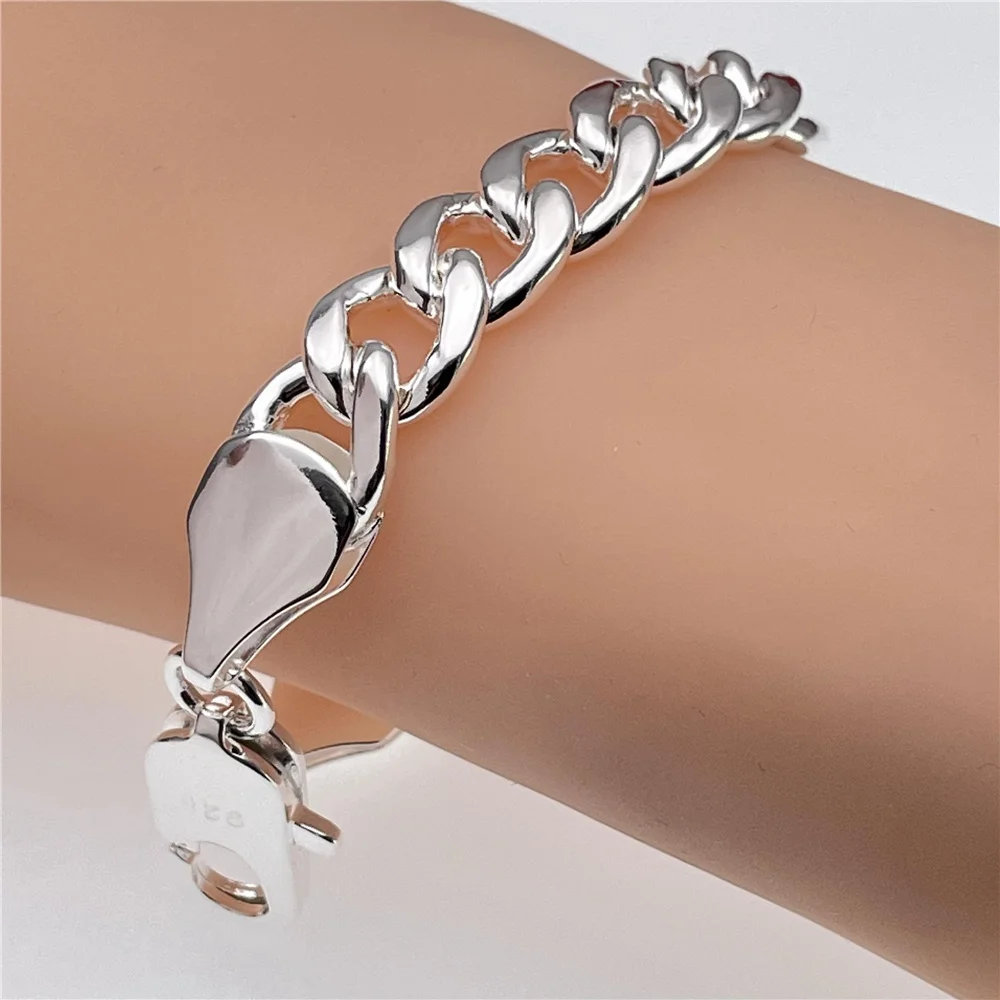 SAIYE High Quality 10mm Men's Bracelet Silver 925 Jewelry