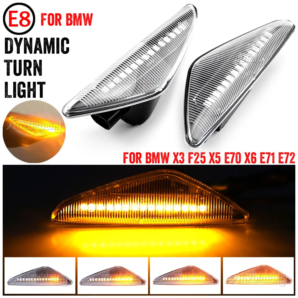 

Dynamic Flowing LED Side Marker Turn Signal Light For BMW X5 E70 X6 E71 E72 X3 F25 Sequential Lamp Blinker