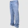 New Spring Vintage Blue Jeans Men Hand-paint Regular Fit Stretchy Denim Pants For Man 5