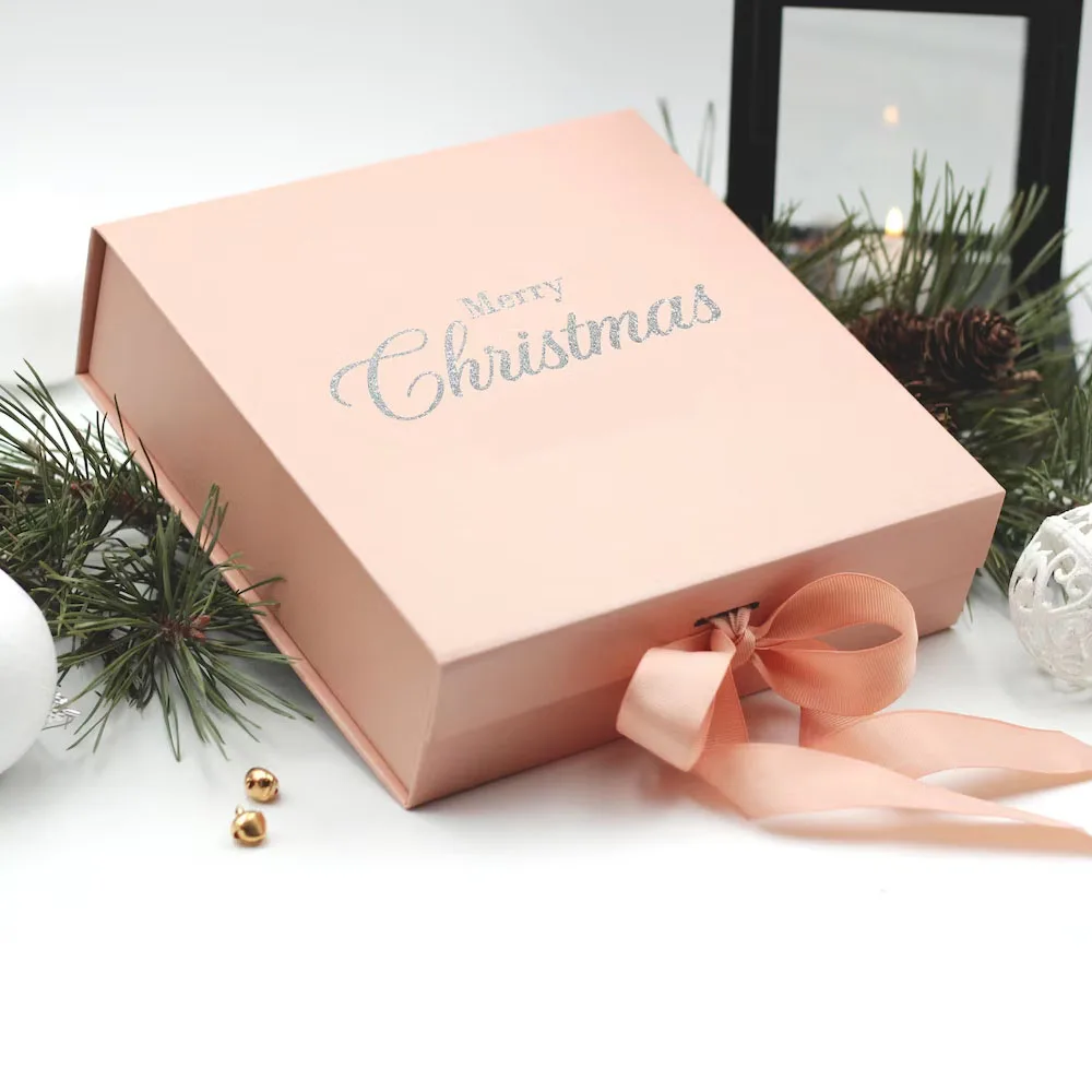 Customized Personalized Magnetic Flip Folding Ribbon Gift Box, Luxury Collapsible Cardb... - SKU MFFB1102 - UGI Packaging