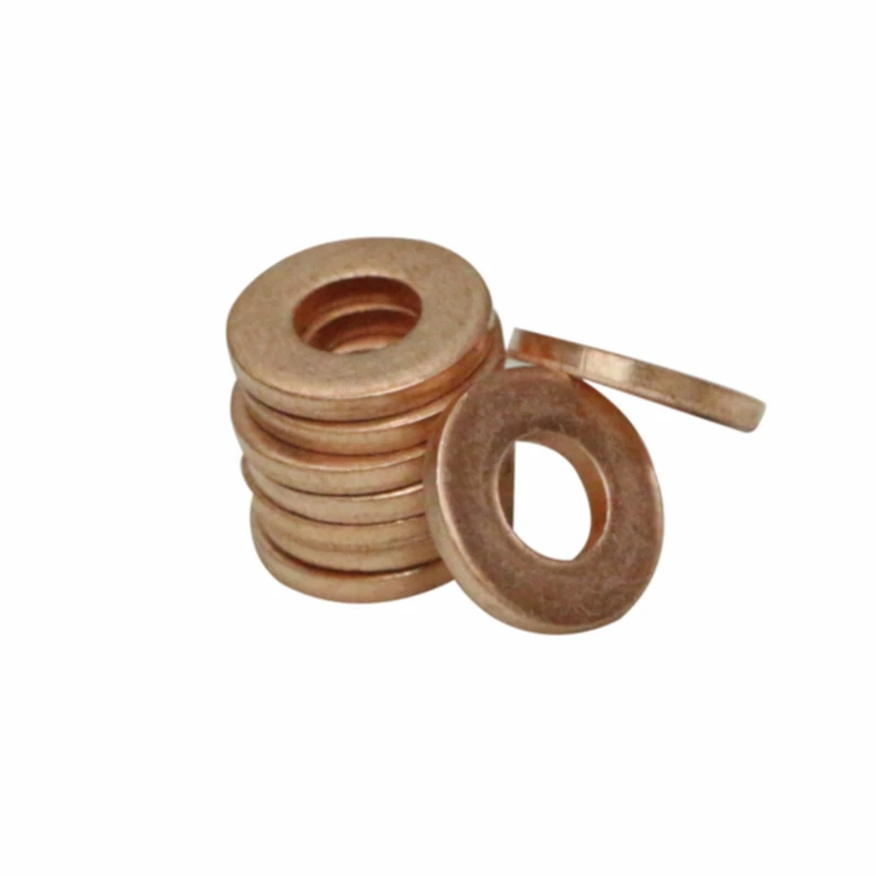 50 pcs DEFUTE 7x15mm common rail injector nozzle copper gasket for diesel engine injector sealing