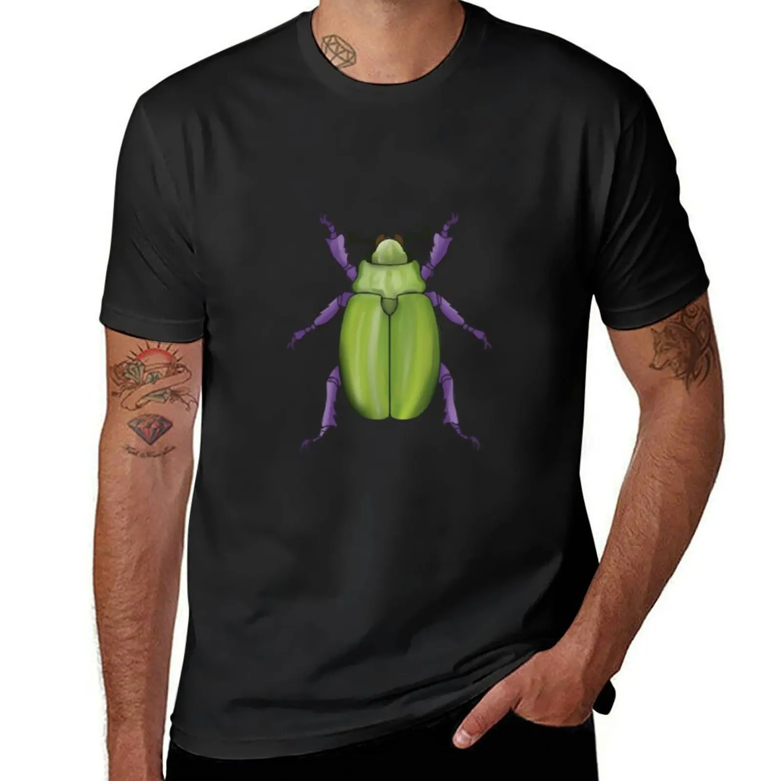 

Beyers scarab, realistic, purple legs T-Shirt cute tops customs boys whites anime black t-shirts for men