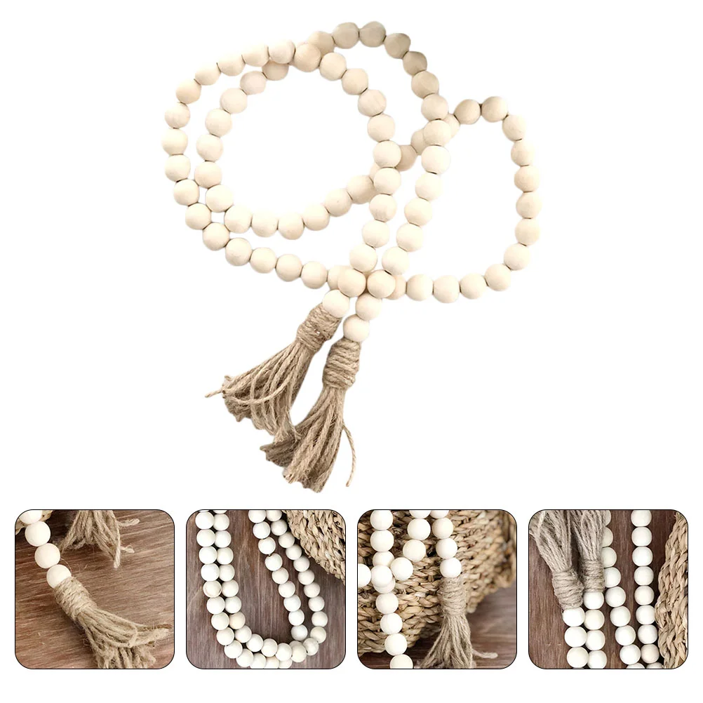 

Country Christmas Decorations Wood Beads Tassel Pom Pom Garland Closet Door Handle Decor Wooden Bowls for Decor Farmhouse Decor