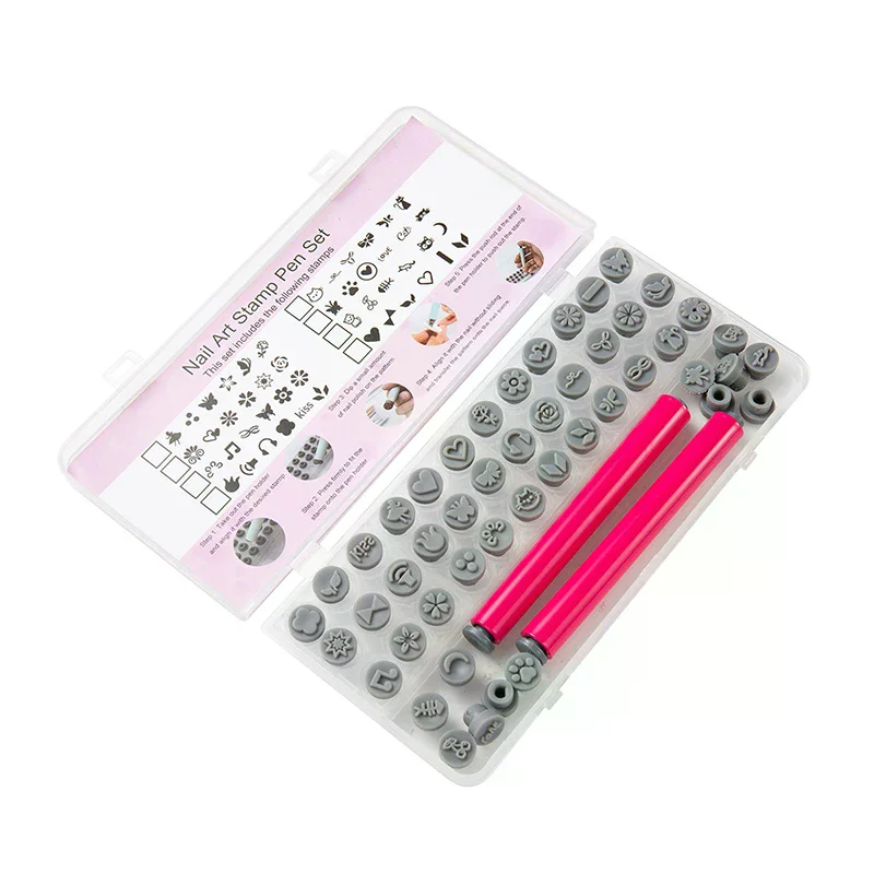 12/36PCS Nail Art Stamp Pen Set - Dotting Tools for Graffiti Flower Design, DIY Simple Manicure Handicraft Stamper Kit
