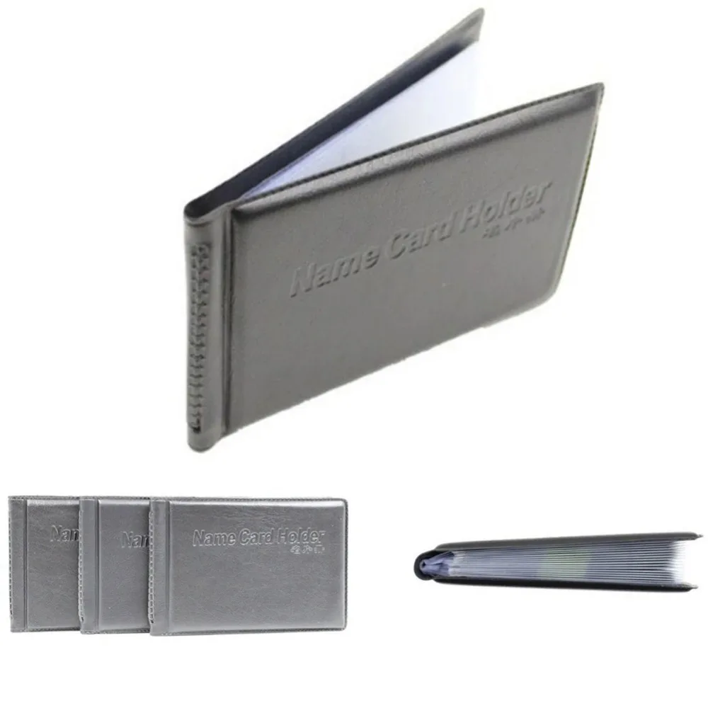 40 Slots Card Holder PU Leather Business Card Organizer Name ID Credit Holder Book Men Women Photocard Office Supply