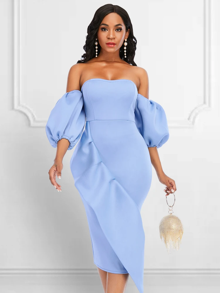 midi bodycon ruffle dress