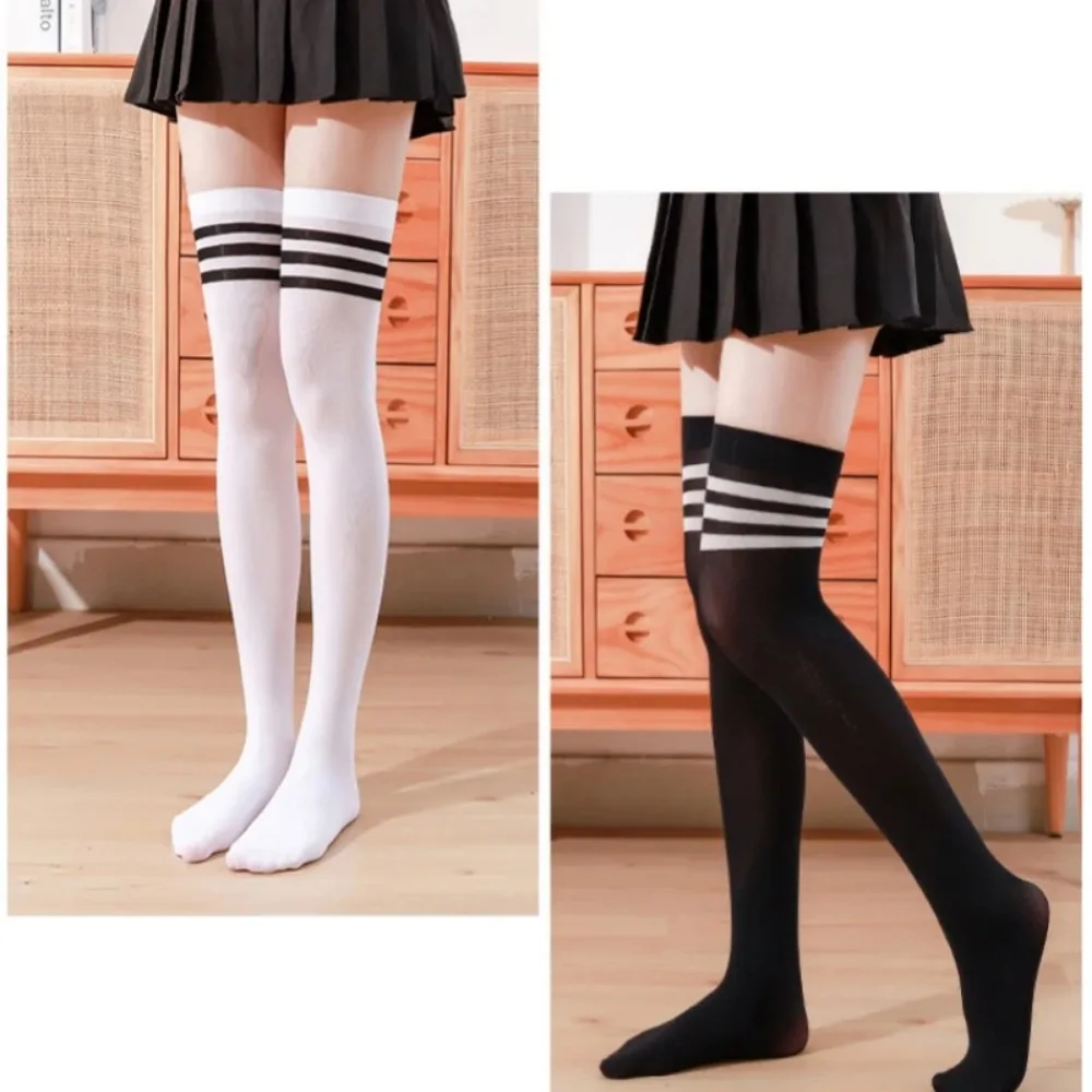 Keep Warm Women Over Knee Socks Thigh High Sock Girl Black White Knee Half Stockings Women,Girl Long Socks Pack of One Pair - Image 2