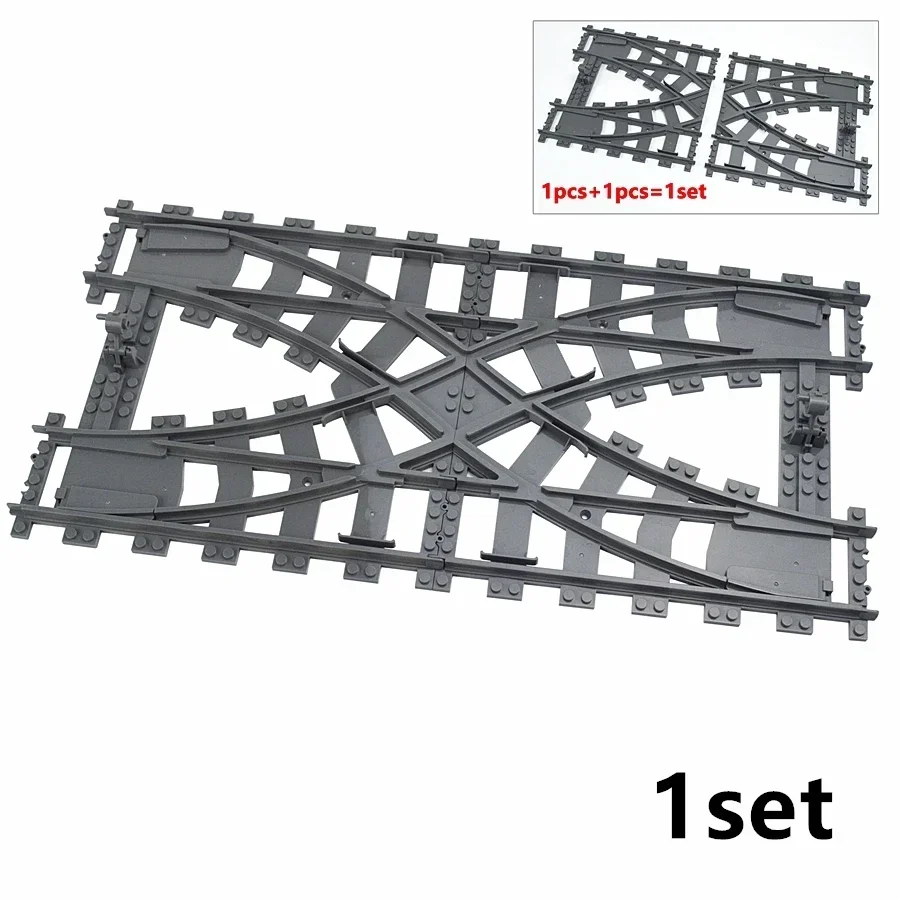 City Train Rail Tracks and Railway Building Block Set - Creative DIY Brick Toys