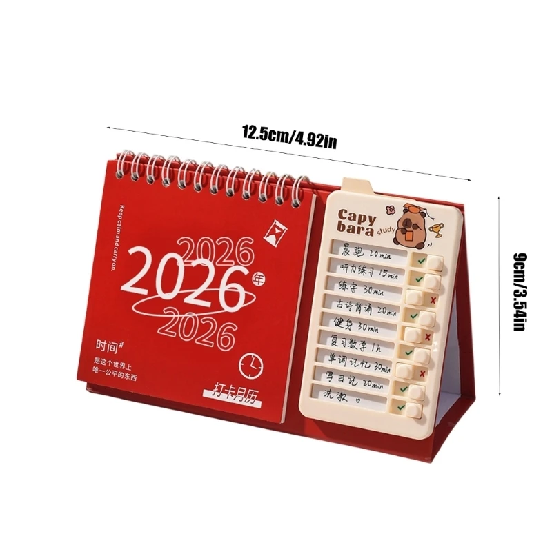 AXYB 2026 효율적인 시간 관리 일일 목표 달성 및 자동 징계 진행을 위한 스탠드업 데스크 캘린더 플래너