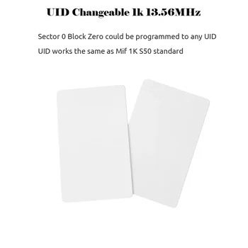 5pcs UID Card 13.56MHz Block 0 Sector Writable IC Cards Clone Changeable Smart Keyfobs Key Tags 1K S50 RFID Access Control 1