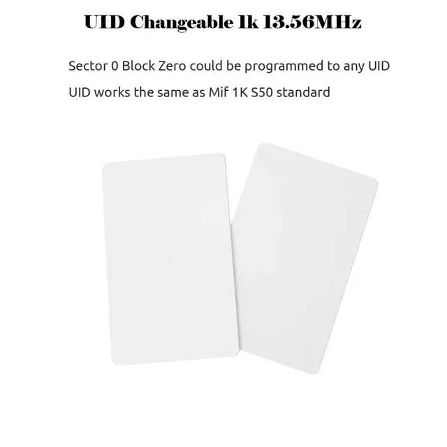 5pcs UID Card 13.56MHz Block 0 Sector Writable IC Cards Clone Changeable Smart Keyfobs Key Tags 1K S50 RFID Access Control 1