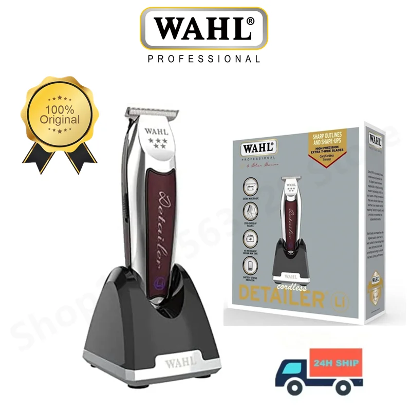 Ufficiale Wahl 8171 Professionale 5 Stelle Cordless Detailer Li Hair Trimmer Extra-Wide T-Blade Tagliacapelli Con Supporto Di Ricarica