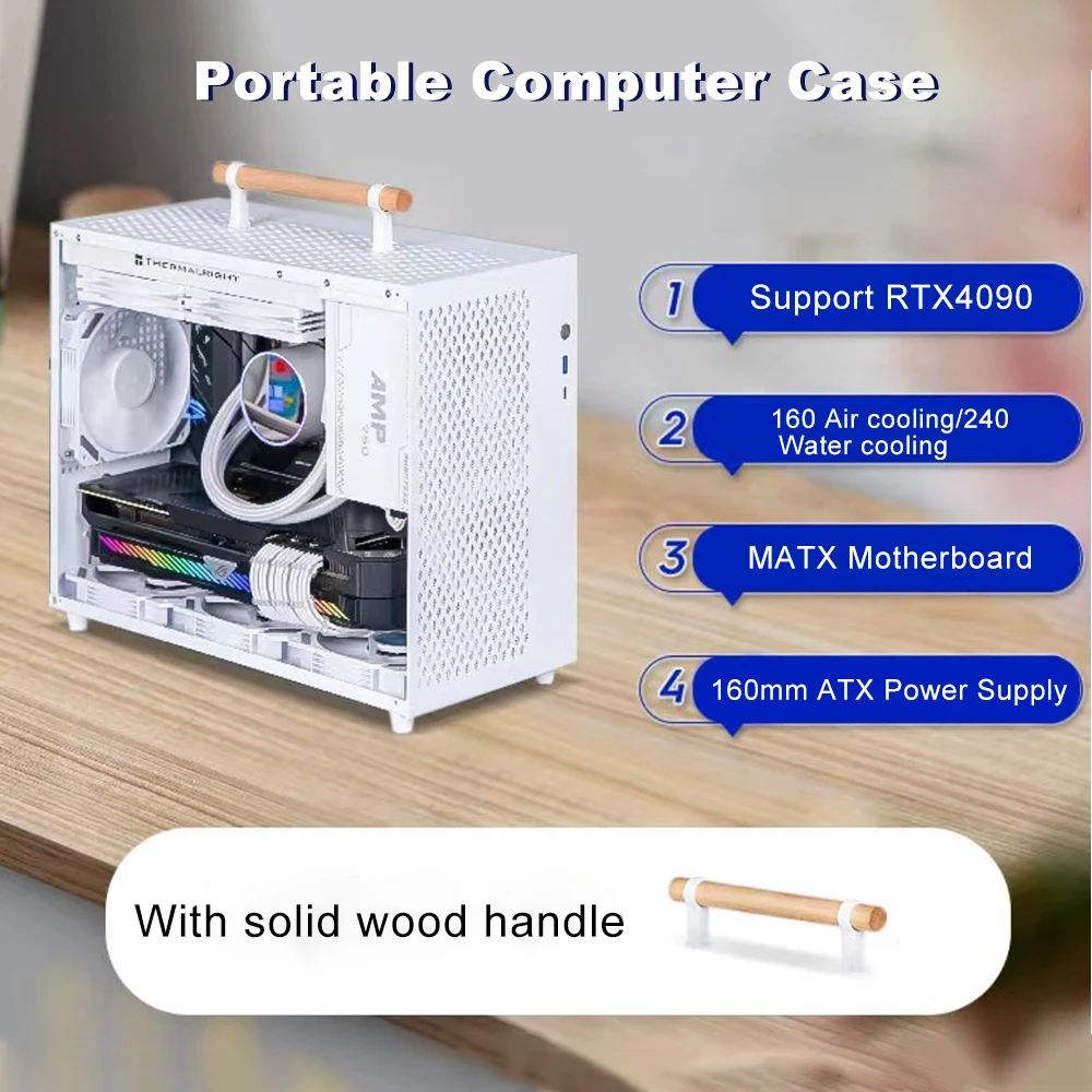 Portable Computer Case Cold Roll Shell PC Gaming Case Desktop PC 360mm Graphics Card ITX MATX Motherboard ATX Power Supply