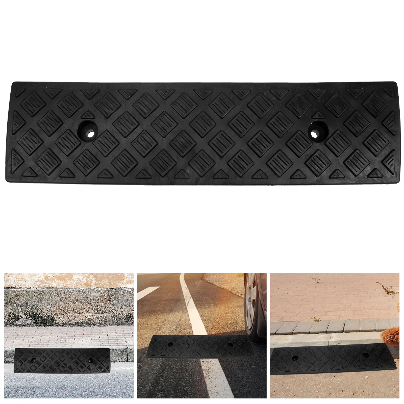 Step Mat Slope Loading Ramp Car Curb Automatic Motorcycle Pad Rubber Shed Threshold Plastic Rugs 2 pcs shed ramp driveway curb ramps cars motorcycle rubber vehicle threshold wheelchairs