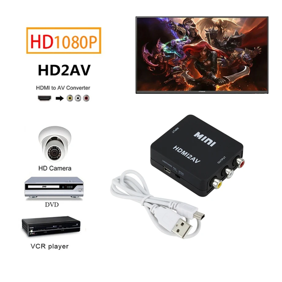 HDMI ȣȯ AV Ϸ ,    ڽ, RCA AV to HDMI ȣȯ CVSB L/R  Ϸ , 1080P