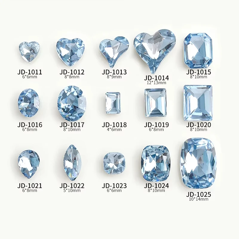 Chic Rhinestone Love Heart & Butterfly Nail Art Charms Set - 10PCS