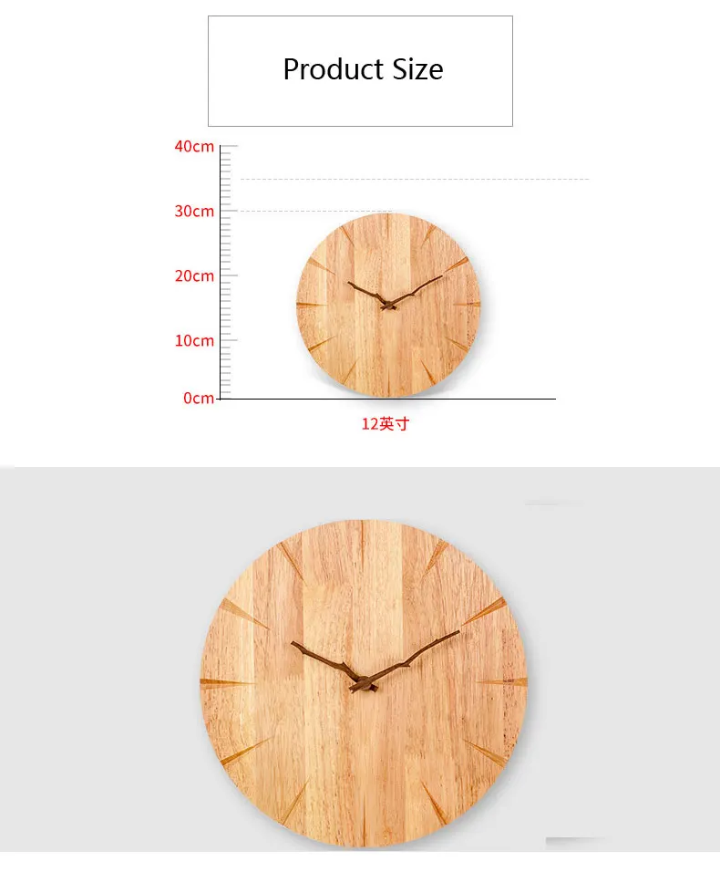 Japanischen Stil Massivholz Log Stumm Wanduhr Kreative Runde Quarzuhr Wand Hängen Uhr Uhr Hause Dekoration – Detail 5