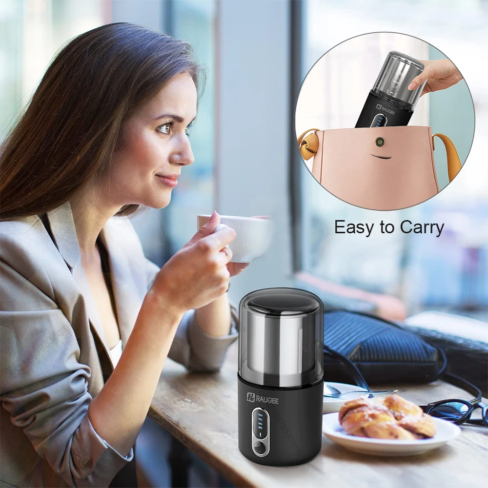 Coffee Grinder Electric Espresso PM06 Coffee Bean Grinder Stainless Steel  Automatic Cordless Portable Rechargeable Coffee Mill