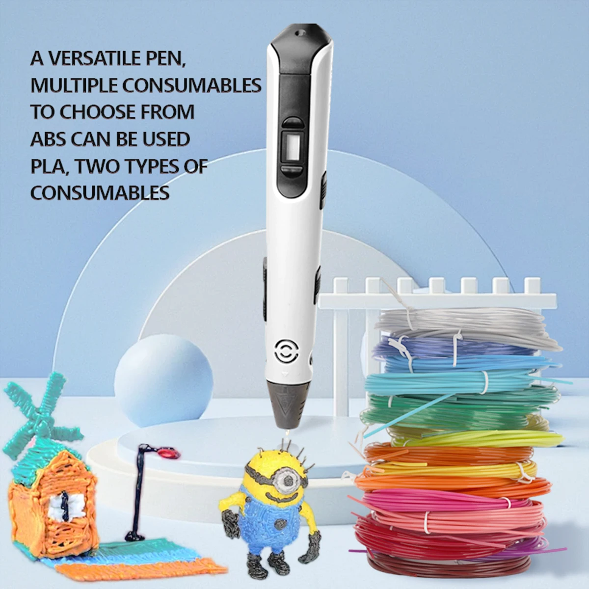 New Smart 3D Printing Pen Children S DIY Painting Toys Lcd Screen Display 9 Meter Pla Filaments Niche Holiday Creative Gifts