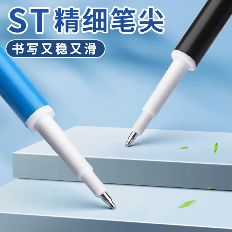 M&G 핫 이레이즈 펜 리필 0.5mm 스틸 닙 푸시 리필 (학생 및 사무용) 블랙/크리스탈 블루, 지울 수 있는 필기용으로 이상적