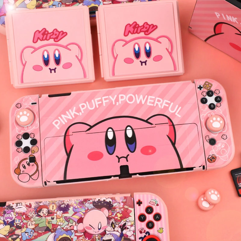 

Kawaii Star Kirby Anime Skin Protective Case Nintendo Switch Ns Console Joy-Con Controller Housing Cartoon Cute Soft Shell Cover