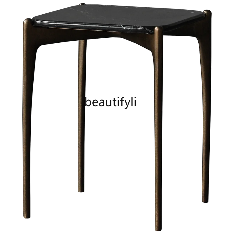 

LBX British Marble Metal Tea Table Side Table Black and White 2 Colors