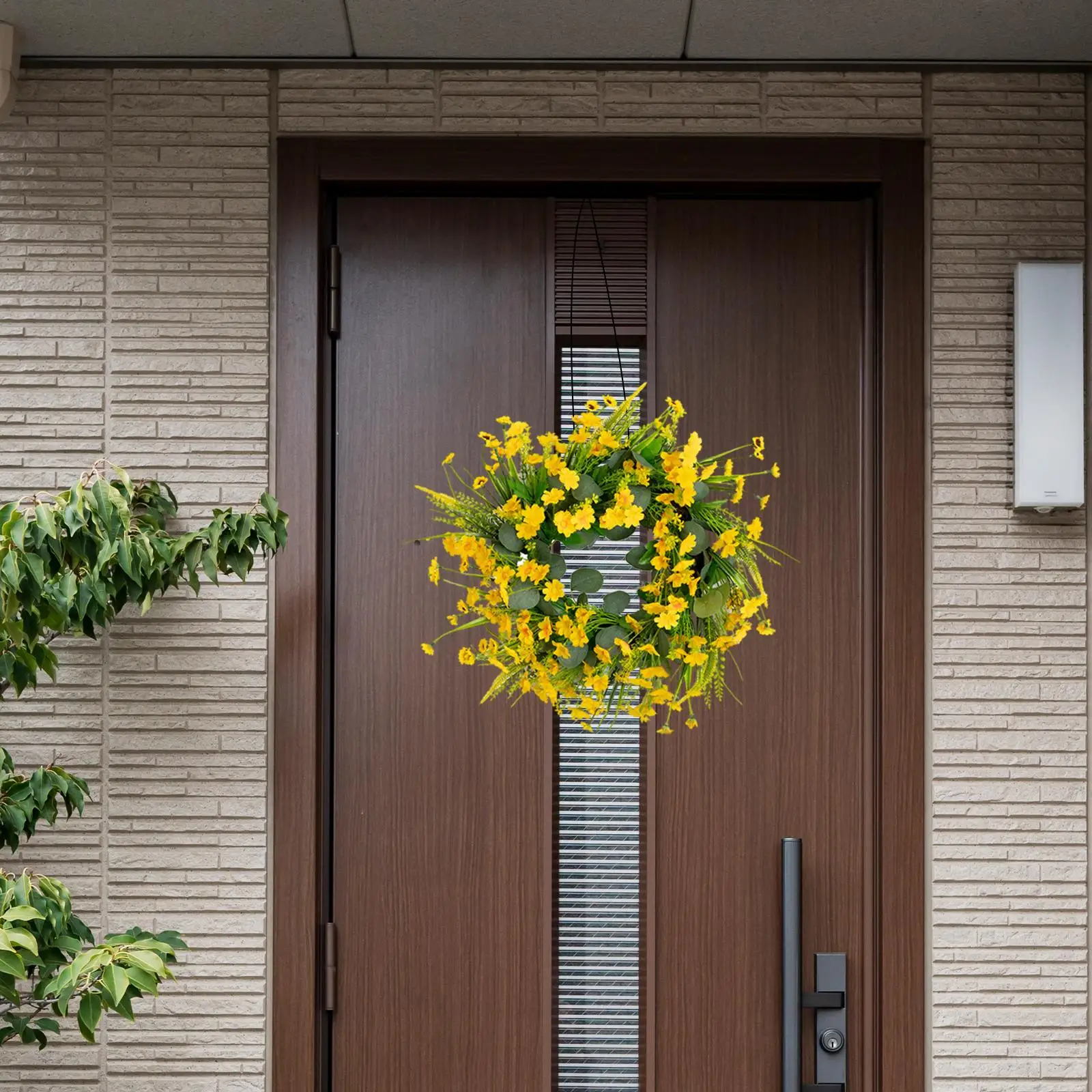 

Yellow Daisy Wreath for Front Door Spring Wreath for Home Decor Farmhouse