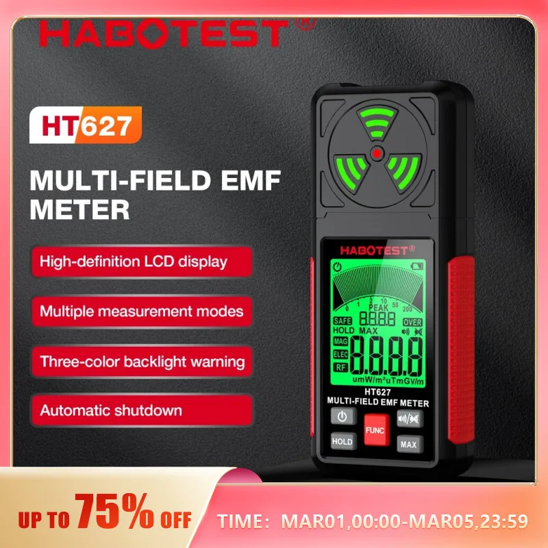 Habotest Ht627 Tester Di Radiazioni Elettromagnetiche Campo Elettrico Campo Magnetico Radiazione Rf Misuratore Emf Rilevatore Di Radiofrequenza