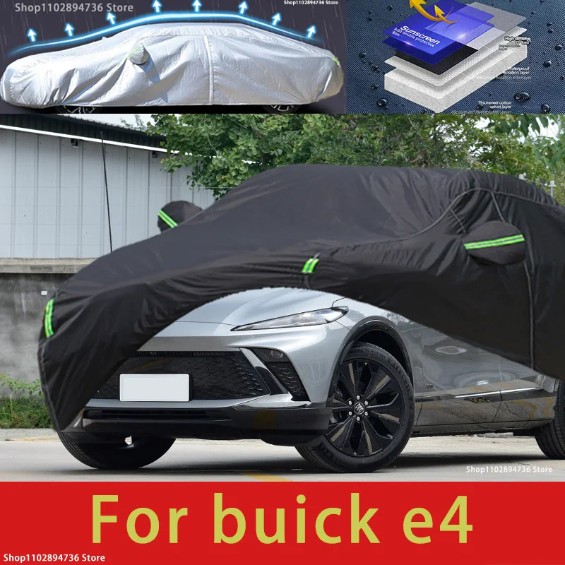 

For buick e4 fit Outdoor Protection Full Car Covers Snow Cover Sunshade Waterproof Dustproof Exterior black car cover