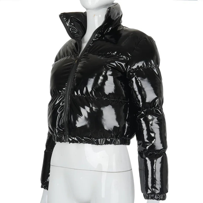 Bubble Coat Women's 5 Colors Fashion Long Sleeve Solid Zipper Cropped Puffer Jacket Thick Lady Winter Casual Warm Outfits S-XL
