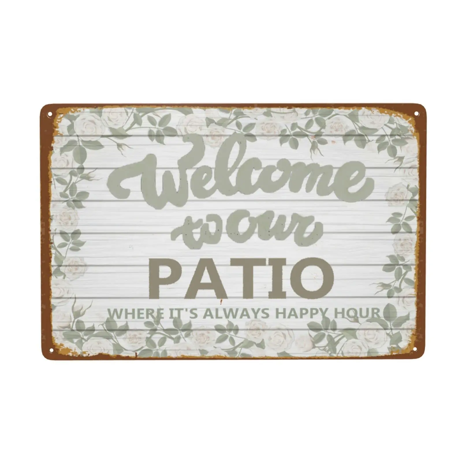 

Welcome To Our Patio Funny Home Decor Tin Sign Retro Metal Bar Pub Poster 8×12 Inch