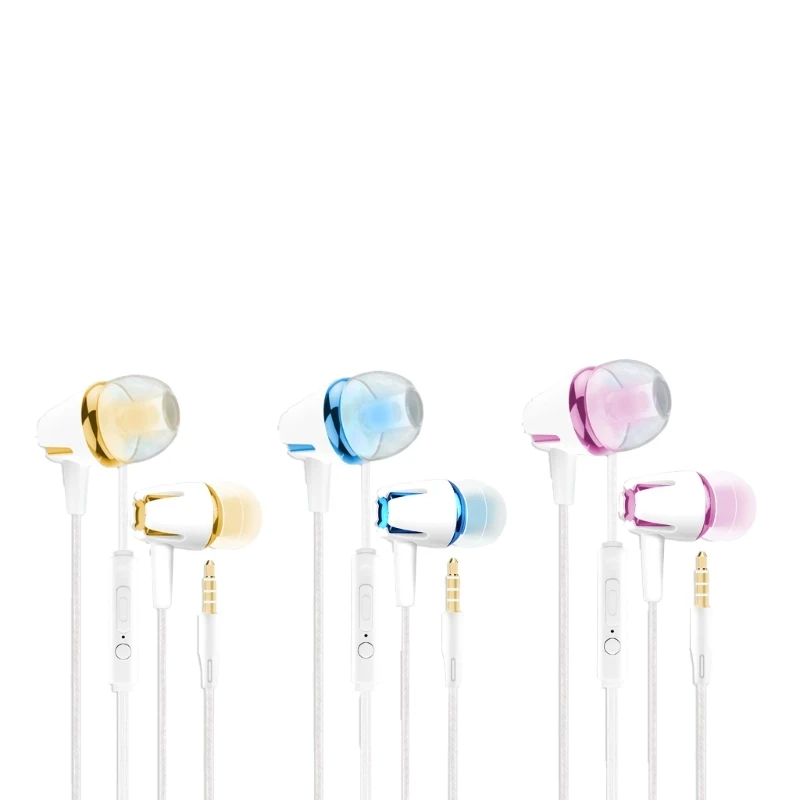 

Noise Isolating Earphone 3.5mm Cable Control Headphones Stereoscopic Sound In-line Headsets Earbud for Game Music