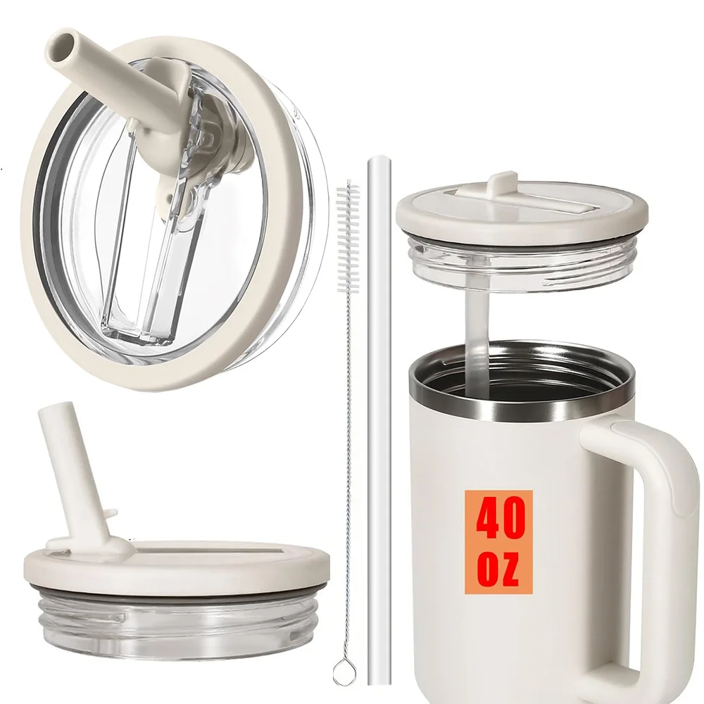 40oz Flip Straw Leak Proof Lid For Stanley H2.0 Tumbler Lid Replacement For Stanley Cup Accessories Straw Cover, cup cover,cup accessories,straw covers,cup lid accessories,cup lid replacement,tumbler cover,tumbler accessories set,straw lid,bottle cover,tumbler lid