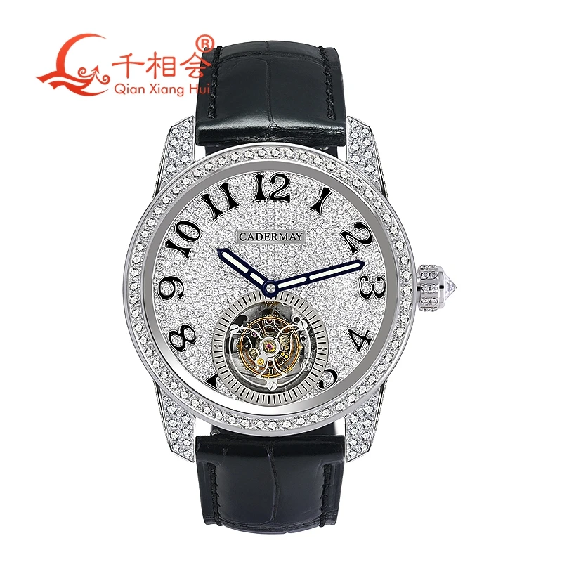 Прозрачные часы Moissanite для мужчин