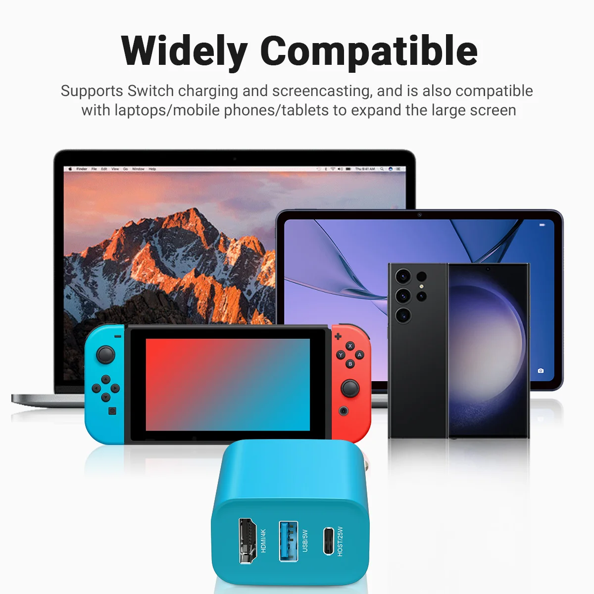 Gopala 3-in-1 Portable TV Docking Station/PD 30W Fast Wall Charger with 4K@30Hz HDMI USB-C 3.1 for Nintendo Switch OLED