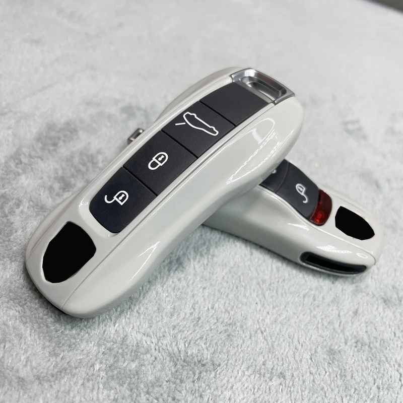 Key Case Shell Sub Gray for Porsche 911 718 Panamera Macan Cayenne Boxster Cayman Remote Key Cover Replacement Accessories