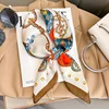 Luxury Brand Silk Square Plaid Scarf Women Satin Neck Hair Tie Band Soft Work Neckerchife 2021 NEW Hijab Head Female Foulard 3
