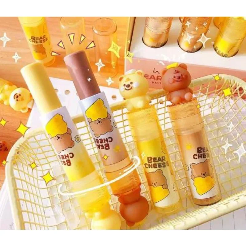 

2Pcs Kawaii Lipstick Design Bear Rubber Erasers Student Correction Tool Kids School Office Supplies Gift Creative Stationery